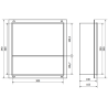 Mexen X-Wall-NR niche sans rebord avec étagère 30 x 30 cm, or brossé - 1951303010S