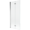 Mexen Mist paroi de baignoire à deux volets gauche 80 x 150 cm, transparent, chromé - 8A9-080-002-01-00-L