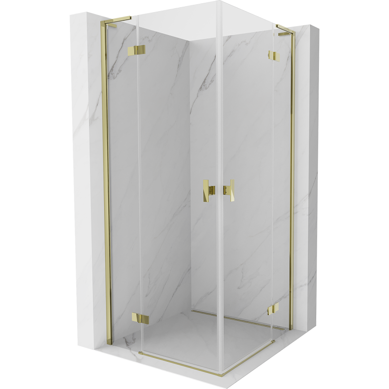 Mexen Mist-H L Duo cabine de douche pivotante 115 x 115 cm, transparente, dorée - 8A5L-115L-115P-50-00