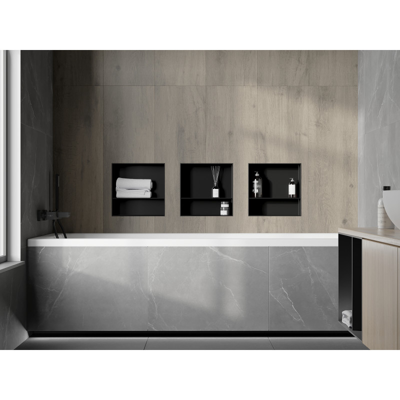 Mexen X-Wall-NR niche sans rebord avec étagère 30 x 30 cm, noir - 1971303010S