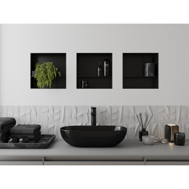 Mexen X-Wall-NR niche sans rebord avec étagère 30 x 30 cm, noir - 1971303010S