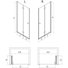 Porte de douche pliable gauche Mexen Mist-F 60 cm, transparent, chromé - 8A6-060-000-01-00-L