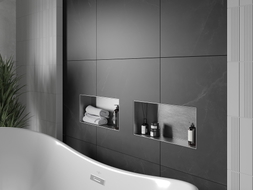 Mexen X-Wall-NR étagère encastrée sans collerette 45 x 20 cm, inox - 1911452010