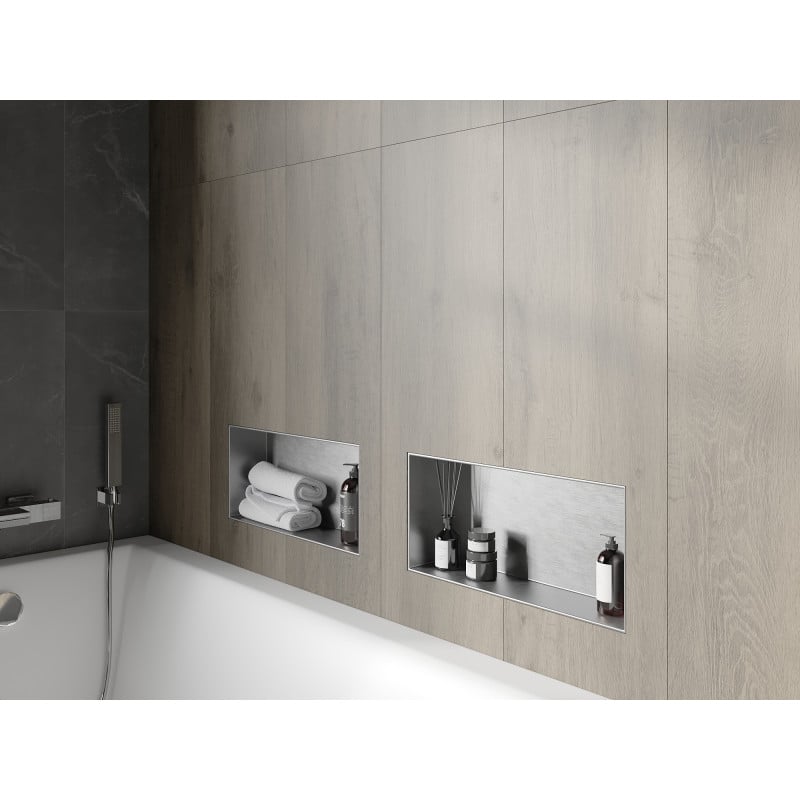 Mexen X-Wall-NR étagère encastrée sans rebord 45 x 20 cm, inox - 1911452010