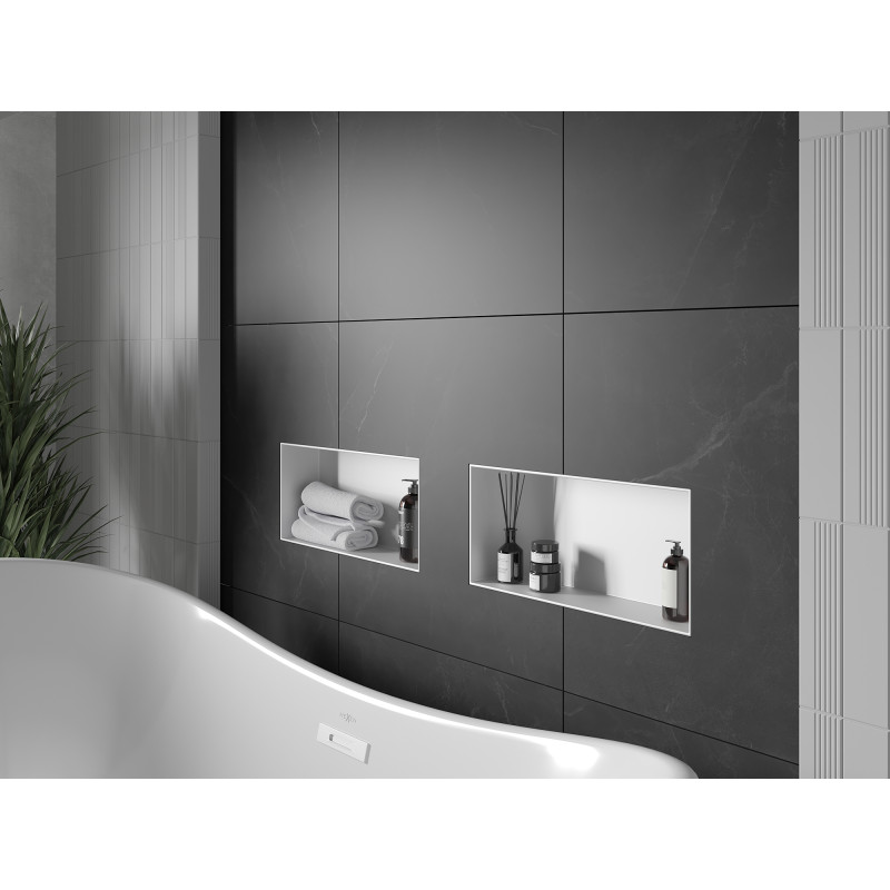 Mexen X-Wall-NR étagère encastrée sans rebord 45 x 20 cm, blanche - 1921452010