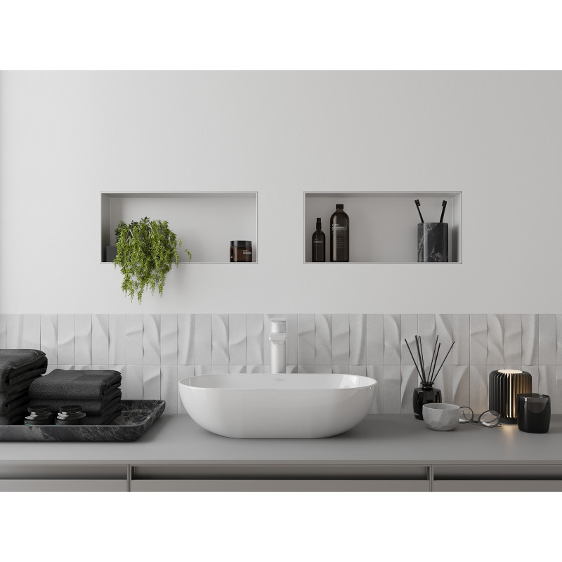 Mexen X-Wall-NR étagère encastrée sans rebord 45 x 20 cm, blanche - 1921452010