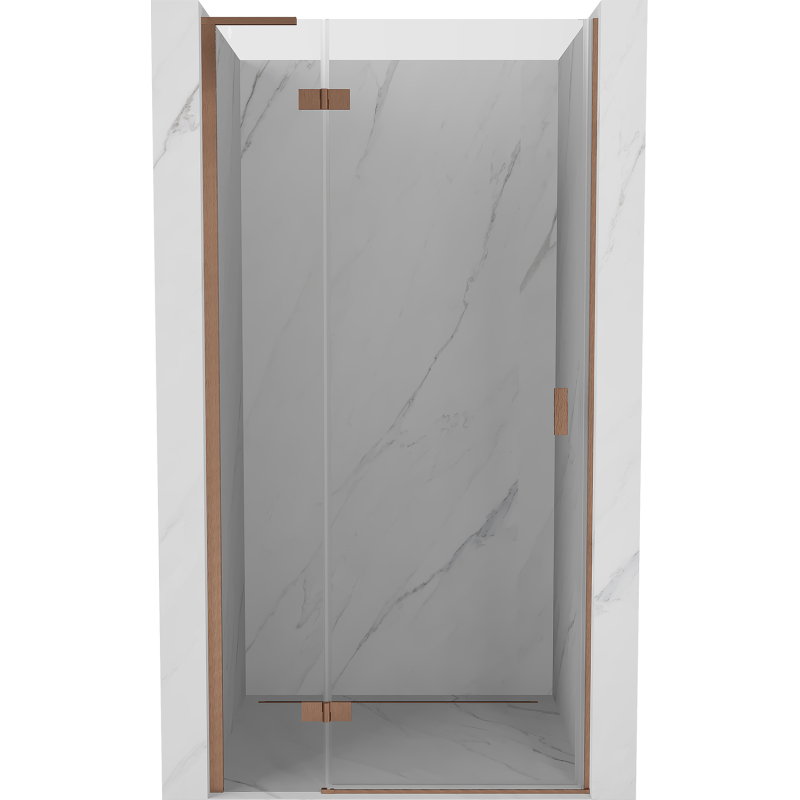 Mexen Mist-H L porte de douche pivotante gauche 75 cm, transparente, cuivre brossé - 8A5L-075-000-65-00-L
