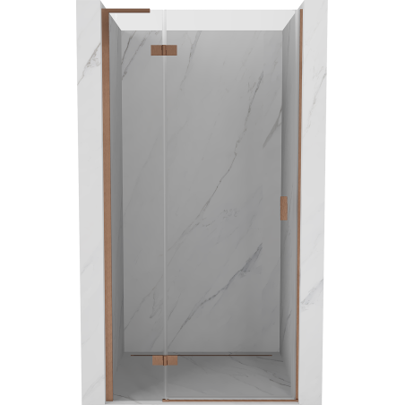 Mexen Mist-H L porte de douche pivotante gauche 75 cm, transparente, cuivre brossé - 8A5L-075-000-65-00-L