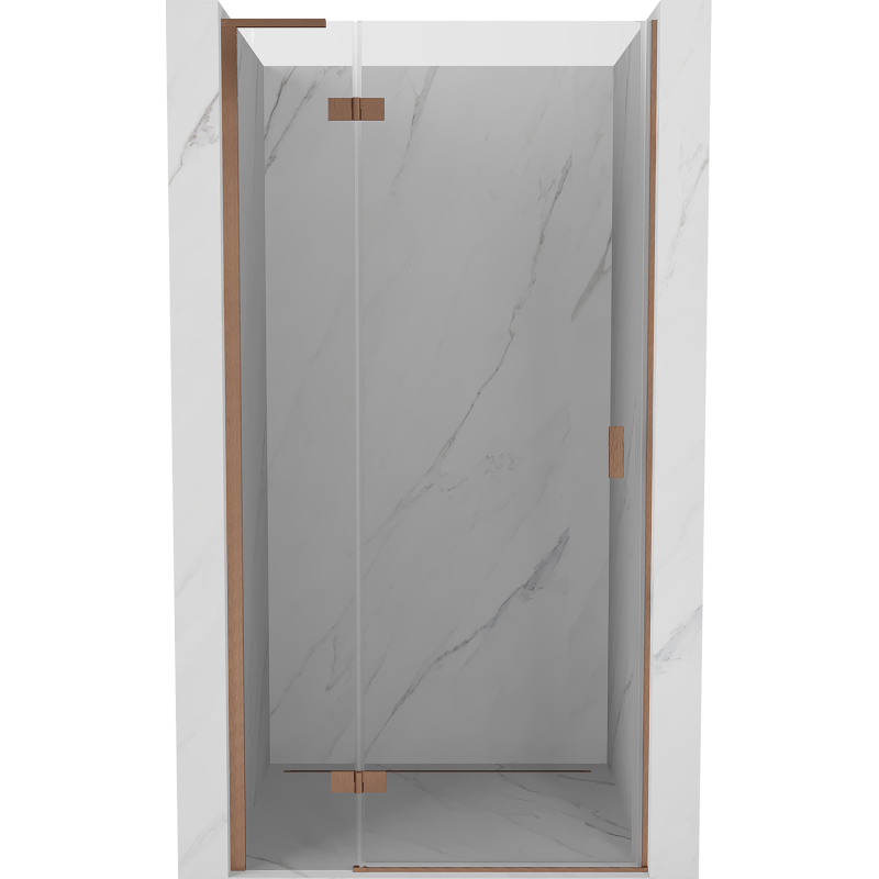 Mexen Mist-H L porte de douche pivotante gauche 95 cm, transparent, cuivre brossé - 8A5L-095-000-65-00-L