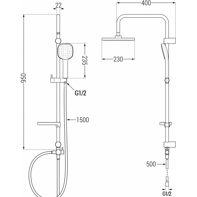Mexen X33 colonne de douche, blanc/chrome - 798333391-21