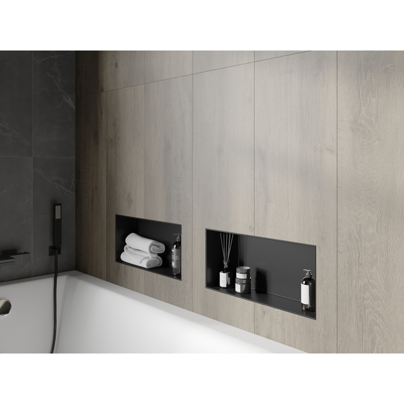 Mexen X-Wall-NR étagère encastrée sans rebord 45 x 20 cm, noire - 1971452010