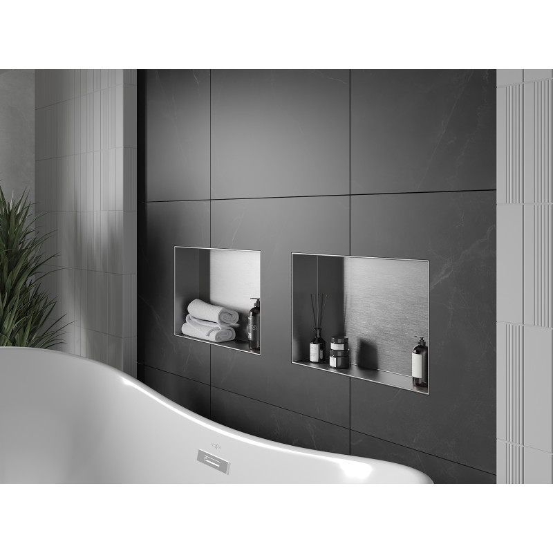 Mexen X-Wall-NR étagère encastrée sans rebord 45 x 30 cm, inox - 1911453010