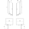 Mexen Mist-H L porte de douche pivotante droite 95 cm, transparent, cuivre brossé - 8A5L-095-000-65-00-P
