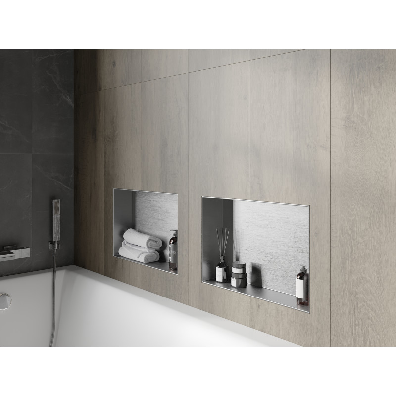 Mexen X-Wall-NR étagère encastrée sans rebord 45 x 30 cm, inox - 1911453010