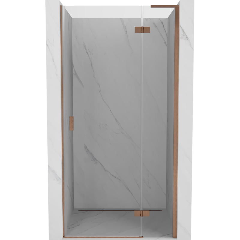 Mexen Mist-H L porte de douche pivotante droite 100 cm, transparent, cuivre brossé - 8A5L-100-000-65-00-P