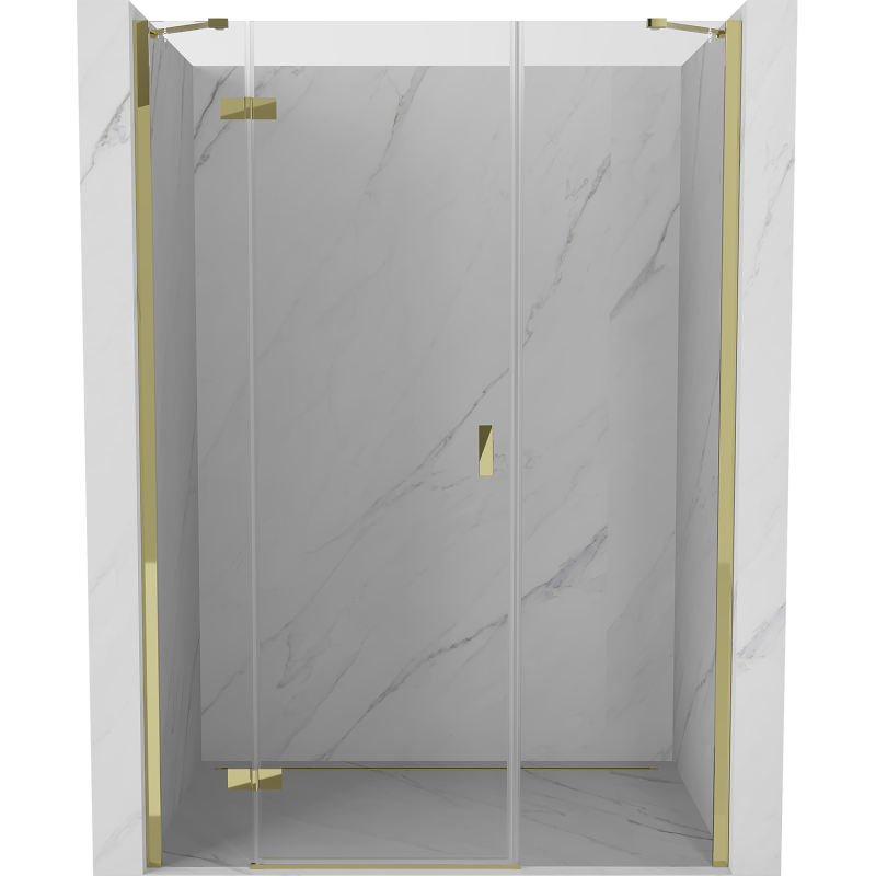 Mexen Mist-H porte de douche pivotante gauche 125 cm, transparent, dorée - 8A5-125-001-50-00-L