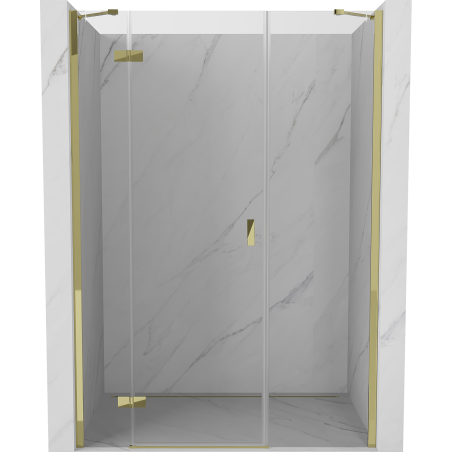 Mexen Mist-H porte de douche pivotante gauche 125 cm, transparent, dorée - 8A5-125-001-50-00-L