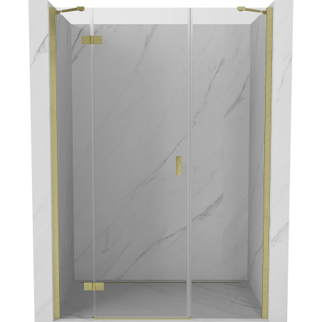 Mexen Mist-H portes de douche pivotantes gauches 130 cm, transparentes, doré brossé - 8A5-130-001-55-00-L