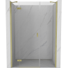 Mexen Mist-H portes de douche pivotantes gauches 130 cm, transparentes, doré brossé - 8A5-130-001-55-00-L