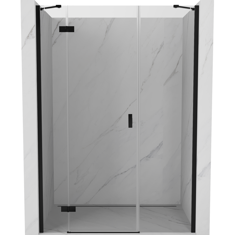 Mexen Mist-H porte de douche pivotante gauche 135 cm, transparent, noir - 8A5-135-001-70-00-L