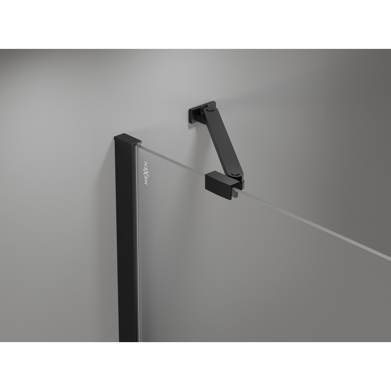 Mexen Mist-H porte de douche pivotante gauche 140 cm, transparent, noir - 8A5-140-001-70-00-L
