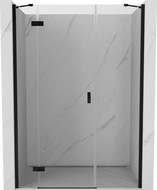 Mexen Mist-H porte de douche pivotante gauche 140 cm, transparent, noir - 8A5-140-001-70-00-L