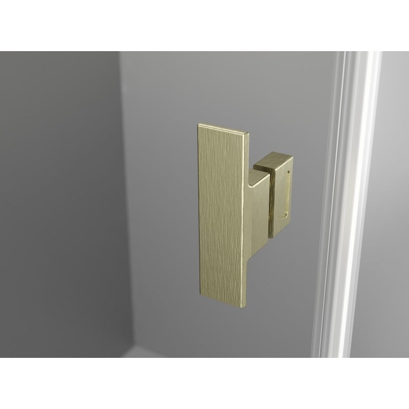 Mexen Mist-H L Duo cabine de douche pivotante gauche 90 x 70 cm, transparent, or brossé - 8A5L-090L-070P-55-00