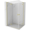 Mexen Mist-H L Duo cabine de douche pivotante gauche 90 x 70 cm, transparent, or brossé - 8A5L-090L-070P-55-00