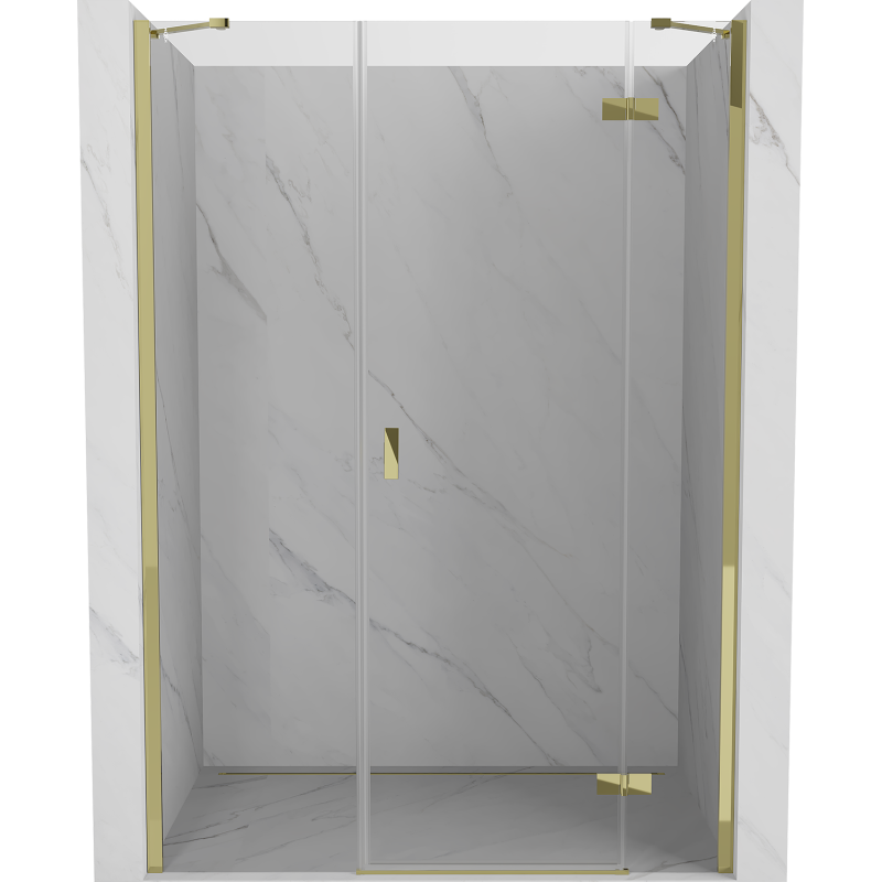 Mexen Mist-H porte de douche pivotante droite 140 cm, transparent, doré - 8A5-140-001-50-00-P