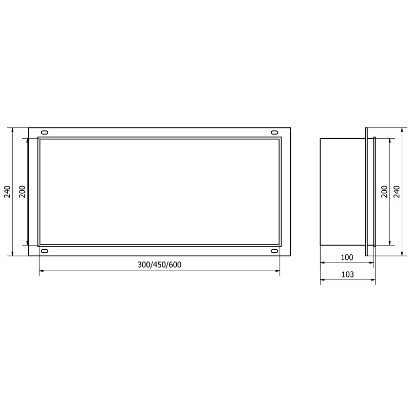 Mexen X-Wall-NR étagère encastrée sans rebord 60 x 20 cm, blanche - 1921602010