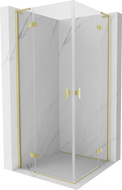 Mexen Mist-H L Duo cabine de douche pivotante 75 x 75 cm, transparente, or brossé - 8A5L-075L-075P-55-00