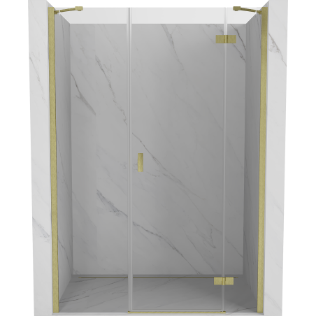 Porte de douche pivotante droite Mexen Mist-H 155 cm, transparente, or brossé - 8A5-155-001-55-00-P
