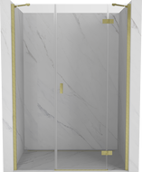 Porte de douche pivotante droite Mexen Mist-H 155 cm, transparente, or brossé - 8A5-155-001-55-00-P