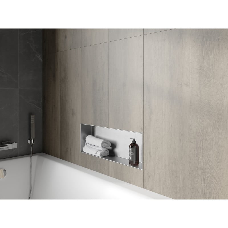 Mexen X-Wall-NR étagère encastrée sans rebord 60 x 20 cm, inox - 1911602010