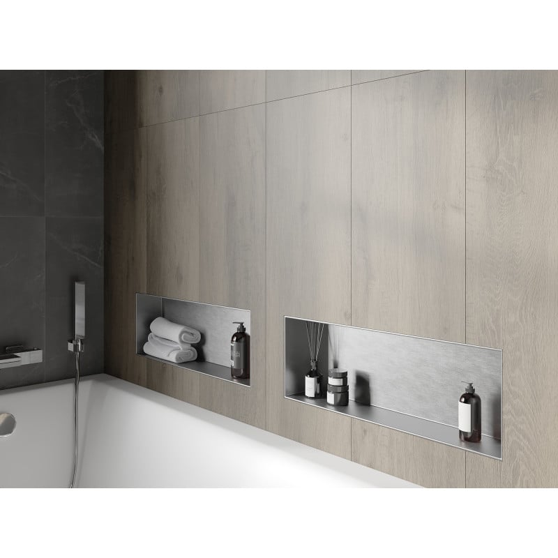 Mexen X-Wall-NR étagère encastrée sans rebord 60 x 20 cm, inox - 1911602010
