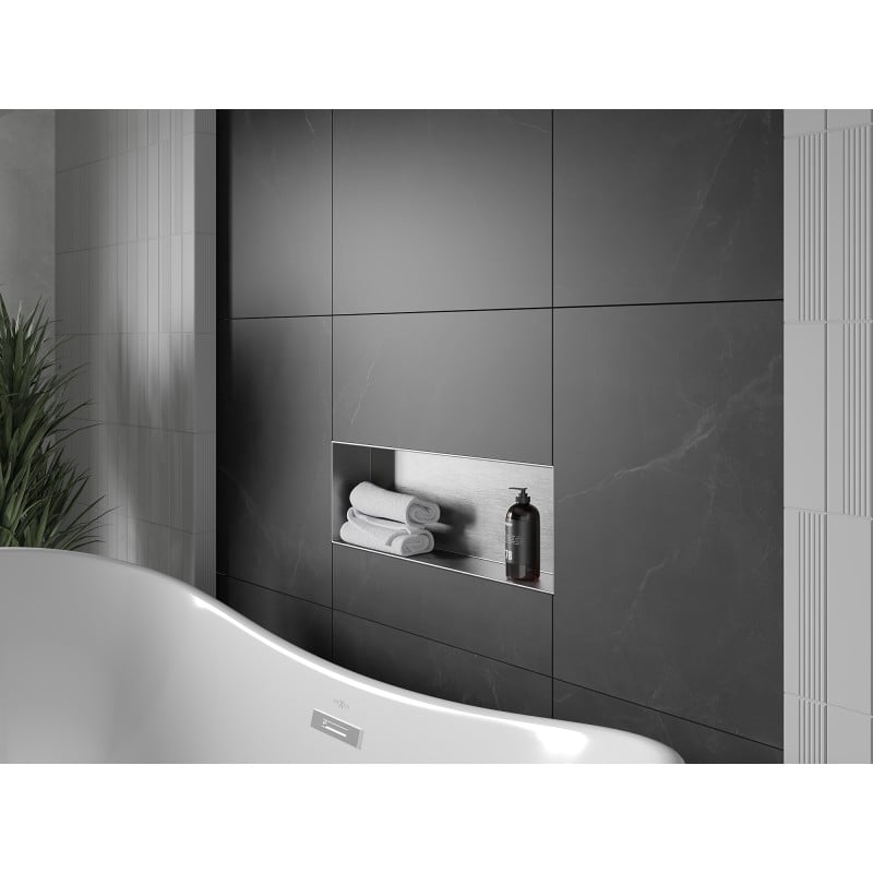 Mexen X-Wall-NR étagère encastrée sans rebord 60 x 20 cm, inox - 1911602010