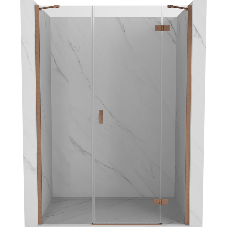 Mexen Mist-H porte de douche pivotante droite 155 cm, transparent, cuivre brossé - 8A5-155-001-65-00-P