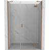 Mexen Mist-H porte de douche pivotante droite 155 cm, transparent, cuivre brossé - 8A5-155-001-65-00-P