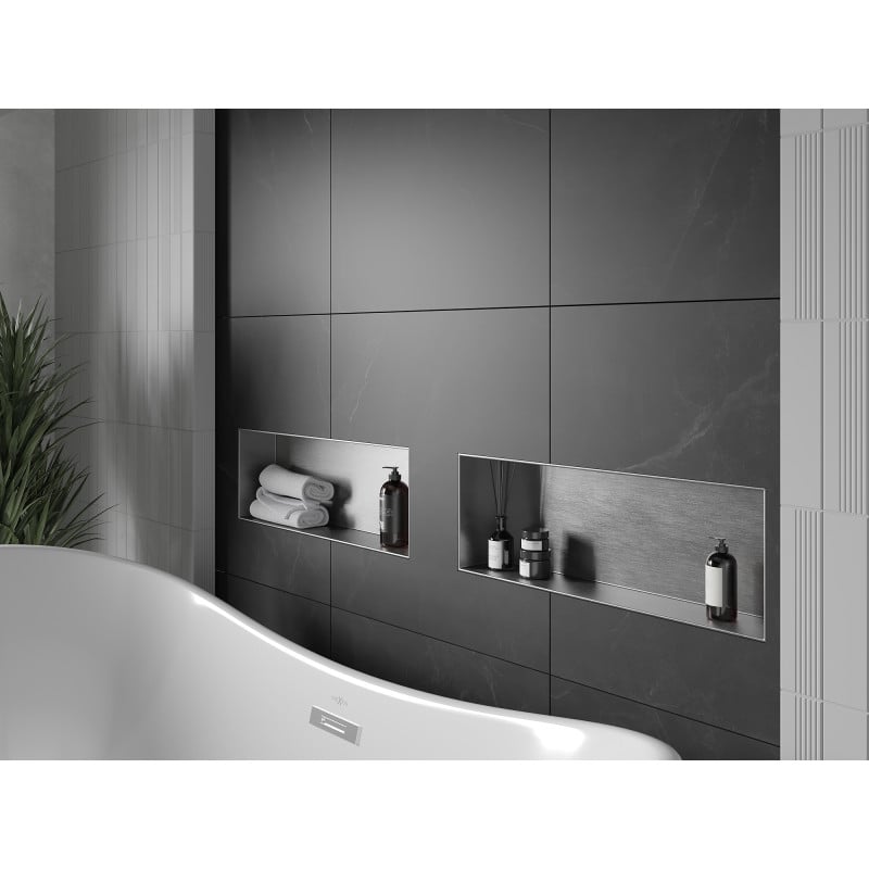 Mexen X-Wall-NR étagère encastrée sans rebord 60 x 20 cm, inox - 1911602010