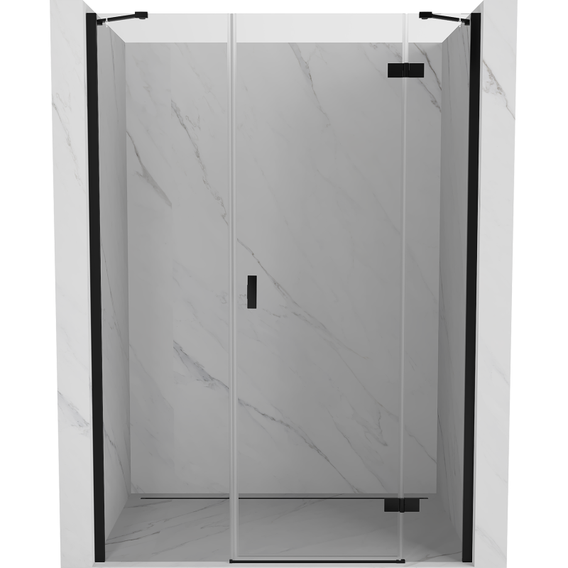 Mexen Mist-H porte de douche pivotante droite 135 cm, transparent, noir - 8A5-135-001-70-00-P
