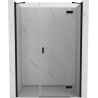 Mexen Mist-H porte de douche pivotante droite 140 cm, transparent, noir - 8A5-140-001-70-00-P