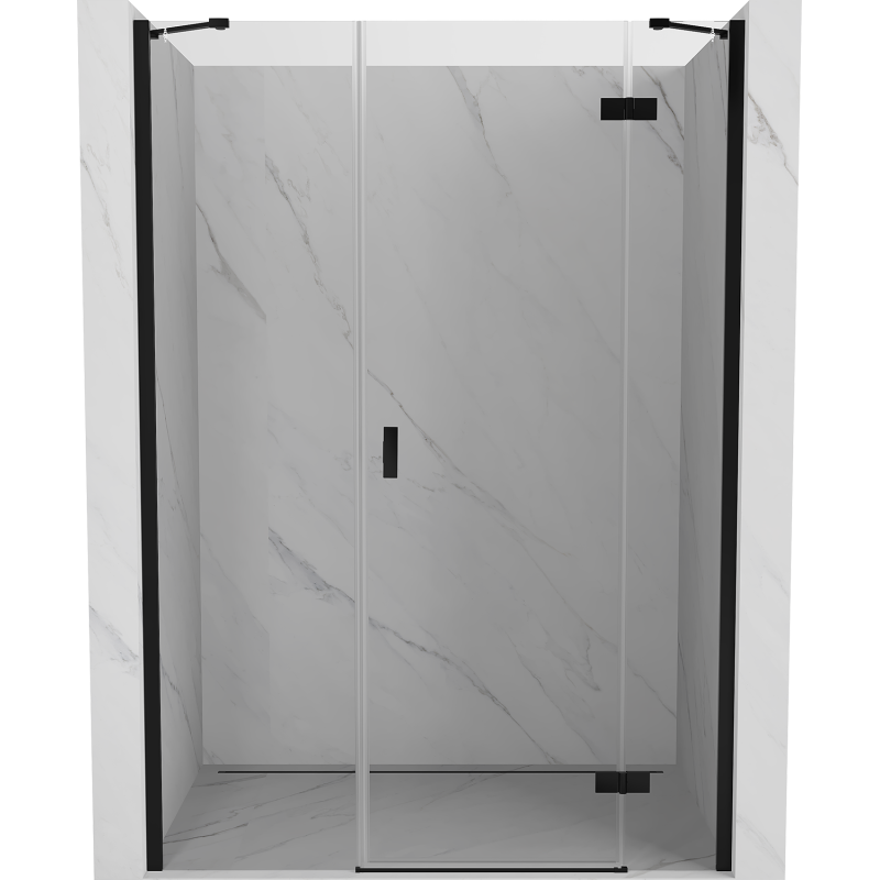 Mexen Mist-H porte de douche pivotante à droite 155 cm, transparent, noir - 8A5-155-001-70-00-P