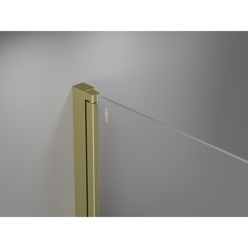Mexen Mist-F porte de douche pliable gauche 75 cm, transparent, or brossé - 8A6-075-000-55-00-L