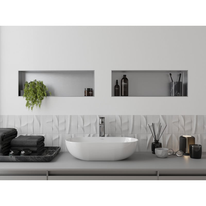 Mexen X-Wall-NR étagère encastrée sans rebord 60 x 20 cm, inox - 1911602010