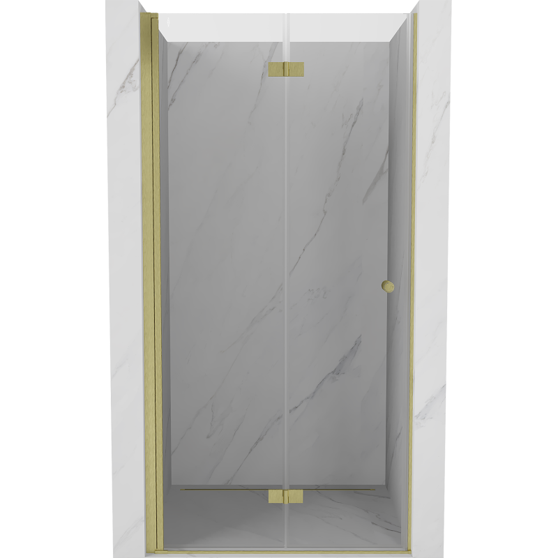 Porte de douche pliable gauche Mexen Mist-F 100 cm, transparent, or brossé - 8A6-100-000-55-00-L