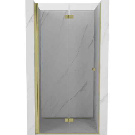 Porte de douche pliable gauche Mexen Mist-F 100 cm, transparent, or brossé - 8A6-100-000-55-00-L