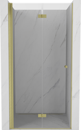 Porte de douche pliable gauche Mexen Mist-F 100 cm, transparent, or brossé - 8A6-100-000-55-00-L