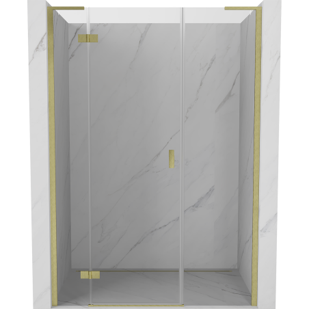 Mexen Mist-H L porte de douche battante gauche 125 cm, transparent, or brossé - 8A5L-125-001-55-00-L