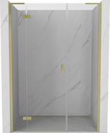 Mexen Mist-H L porte de douche battante gauche 130 cm, transparent, or brossé - 8A5L-130-001-55-00-L