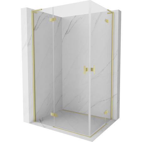 Mexen Mist-H L Duo cabine de douche pivotante 100 x 80 cm, transparent, or brossé - 8A5L-100L-080P-55-00